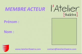 Carte de membre acteur