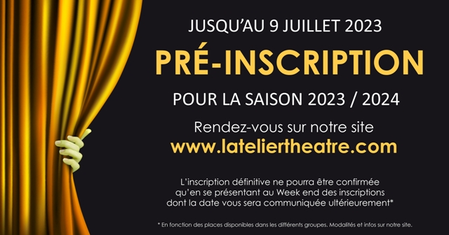 Pré-inscription 2023 / 2024
